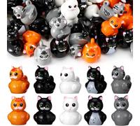 Soulchen 100 Pcs Mini Resin Cat Ducks Miniature Cat Figurines Tiny Resin Animal Figures Bulk to Hide Small Miniature Gift Decor for DIY Craft Garden Landscape Ornament Potted Birthday Party Decoration