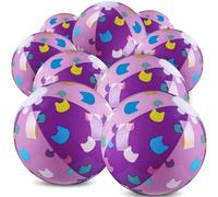 Soulchen 12 Pack Cartoon Cat Themed Beach Balls 7.87" Purple and Pink Cat Inflatable Beach Ball Bulk Cartoon Birthday Party Supplies for Summer Pool Water Game Gifts End of The Year Party Decoration