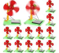 Soulchen 12 Pack DIY Solar Powered Fan STEM Science Kit Building Craft Kit, DIY Stem Robotics Kits Circuit Project for Group Learning Activities Science Experiment, Gift Bulk