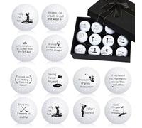 Soulchen 12 Pcs Funny Golf Balls Gift Set Funny Golfer Gift Set for Men Dad Golfers Grandfather Professional Practice Ball Happy Fathers Day Birthday Gifts Bulk Unique Novelty Gifts for Golfers