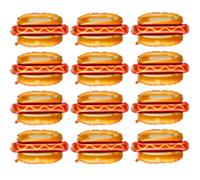 Soulchen 12 Pcs Giant Hot Dog Balloons Food Themed Balloons Hot Dog Party Decorations for Birthday Picnic Carnival Fast Food Snacks BBQ Party Decorations