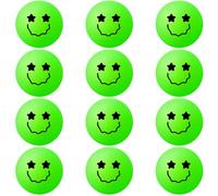 Soulchen 12 Pcs Glow in The Dark Table Tennis Balls Halloween Luminous Ball Party Games Goodie Bag Cat's Faithful Playmate Fun Indoor Games for Holidays Outdoor Practice (Smile Face)