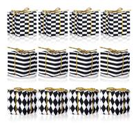 Soulchen 12 Pcs Velvet Christmas Tree Decorations Mini Presents for Crafts 1.2 Inch Velvet Miniature Gift Boxes Ornaments Classic Hanging Tiny Wrapped Presents for Xmas Party Decor(Simple)