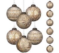 Soulchen 12 Pieces 3.15 Inches Christmas Ball Ornaments Plastic Vintage Balls for Xmas Tree Wreath Garland Holiday Decor(Brown)
