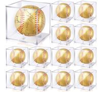 Soulchen 12 Sets Gold Autograph Baseball Gifts 9 Inch Blank Baseballs with Display Case 2026 Class Ball Graduation Gift for Father Son Trophies Anniversary College Coaching Gift Awards (Gold)