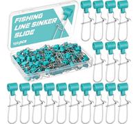 Soulchen 150 Pcs Fishing Line Sinker Slides Catfishing Rig with Duo Lock Snaps Saltwater Heavy Duty Weights Sinkers Swivel Snap Tackle Box Kit for Surf Bottom Fishing Tackle Rig