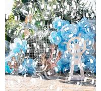 Soulchen 150 Pcs Under The Sea Party Decorations Clear Bubble Garlands Mermaid Birthday BoBo Balloon Decoration Mermaid Birthday Decor for Summer Beach Ocean Party Supplies, 2 Sizes(8" and 18")