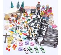 Soulchen 175 PCS Sand Tray Miniatures Start Kit - Bulk Figures for Sandtray Therapy Sensory & Counseling - Including Items in Religious, Natural, Food, Animal