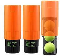 Soulchen 2 Pack Tennis Ball Pressurizer - Tennis Ball Storage Canister Holds 3 Balls Under 14 Psi Pressure, Reusable Stuff for Bounce Retention, Lightweight & Durable (Orange)