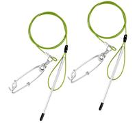 Soulchen 2 Pcs 3ft Heavy Duty Fish Stringer with Shark Clip Stainless Steel Cable Fish Holder Spearfishing Stringer for Scuba Diving Freediving Spearfishing Kayak Fishing and Big Game