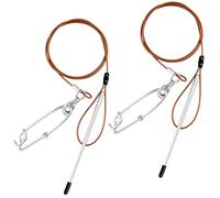 Soulchen 2 Pcs 3ft Heavy Duty Fish Stringer with Shark Clip Stainless Steel Cable Fish Holder Spearfishing Stringer for Scuba Diving Freediving Spearfishing Kayak Fishing and Game(Orange)