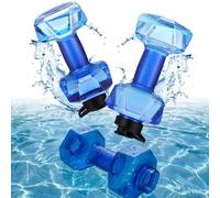 Soulchen 2 Pcs Plastic Water Filled Weights for Pool Exercise, Aquatic Exercise Dumbbells with Non-Slip Handle, Pool Dumbbell Aerobics for Water Aerobics Weight Loss(Blue)