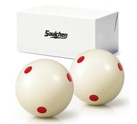 Soulchen 2 Pcs Snooker Pool Cue Ball 2-1/16" Professional Training Billiard Ball for Billiard Pool Table(Red Dot)