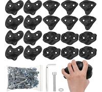 Soulchen 20 Pcs Rock Climbing Holds for Climber 3 Shapes Extra Large Rock Climbing Stones Wall Grips with Wrench, Screw for Indoor and Outdoor Playground Backyard Park Play Set Back to School Gift