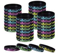 Soulchen 200 Pcs Christmas Nativity Silhouette Silicone Bracelets Wristband Religious Christian Rubber Bracelets for Sunday School Xmas Holiday Party Favor Gifts, 4 Colors