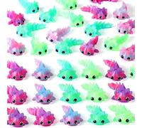 Soulchen 24 Pcs 3D Printed Axolotl Figures Charms Sensory Mini Fidget Toys for Axolotl Party Favors Birthday Party Supplies Tiny Animal Figures Gifts for Back to School (Gummy Gradient)