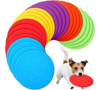 Soulchen 24 Pcs Dog Flying Disc TPR Puppy Flyer Toy Soft Dog Floating Saucer React Faster Interactive Training Toys for Small Medium Puppy Outdoor for Beach Garden Sport Pet Shop Supplies, 6 Colors