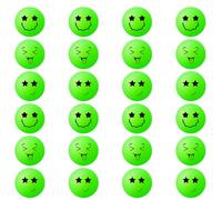 Soulchen 24 Pcs Glow in The Dark Table Tennis Balls Christmas Green Gifts Neon Luminous Ball Party Games Goodie Bag Cat's Faithful Playmate Fun Indoor Games for Holidays Outdoor Practice (Cute)