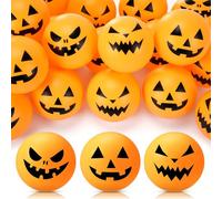 Soulchen 24 Pcs Halloween Table Tennis Balls Bulk 40 mm Pumpking Ghost Spooky Novelty Funny Table Tennis Ball Accessories for Halloween Pumpkin Spooky Party Birthday Fun Gift (Orange)