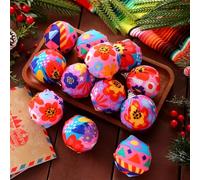 Soulchen 24 Pcs Mexican Christmas Balls, Boho Christmas Tree Ornaments Bulk Shatterproof Colorful Hanging Plastic Ball for Xmas Day of The Dead Hispanic Home Party Farmhouse Decor Gift