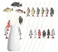 Soulchen 24 Pcs Mini Fish Pole Decoration Fisherman Fishing Pole Picks Gone Fishing Birthday Party Decorations for Ofishally One Theme Birthday Party Table Centerpieces Decor
