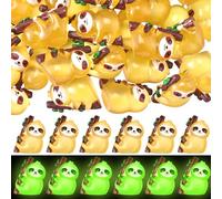 Soulchen 24 Pcs Mini Resin Sloth Animals Glow in The Dark Sloth Resin Animals Bulk Luminous Small Figures Figures for Micro Garden Landscape Dollhouse Hide Crafts Aquarium Decorations