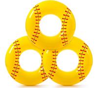 Soulchen 3 Pcs Inflatable Tube Pool Float 33" Swimming Pool Float, Swimming Inflatable Tube Ring Raft Toys for Summer Beach Party Supplies (Softball)