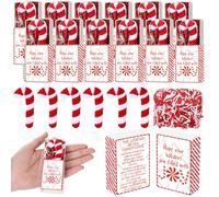 Soulchen 30 Set Christmas Candy Cane Story Gift Mini Plush Keychain with Legend of The Candy Cane Gift Box Xmas Stocking Stuffer Jesus Christian Party Favor for Church Teacher Coworker