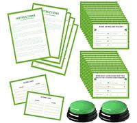 Soulchen 32 Pcs St. Patrick's Day Friendly Feud Game Set St. Patrick's Day Party Game Trivia Quiz 30 Card 2 Buzzer for Adults Family Irish Home Games Activities Party Supplies, Battery Not Included