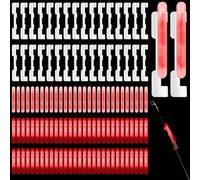 Soulchen 350 Pcs Clip on Fishing Glow Sticks Bulk for Rod Tips Mini Glow in The Dark Stick for Fishing Poles (Red,4.5 mm)