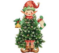 Soulchen 4 Pcs Christmas Tree Topper Elf Christmas Tree Decorations Cute Lime Green Elf Head Xmas Stocking Bell Head Arms and Legs Ornament for Xmas Gift Party Decor Supplies