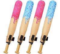 Soulchen 4 Pcs Ice Cream Baseball Bat Sleeves 17 x 2.2 Inch Softball Bat Warmers Cover with Hook Lightweight Sleeve Protector Cover Youth Baseball Accessories for Sport Women Men Adults