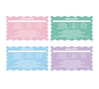 Soulchen 4 Pcs Mahjong Line Finder Card Guide Colorful Line Reader Cards for Game Night Competition Parties Mahjong Lover Gifts Accessories for Beginners (Candy Pastel,Style 6)