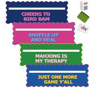 Soulchen 4 Pcs Mahjong Line Finder Card Guide Colorful Line Reader Cards for Game Night Competition Parties Mahjong Lover Gifts Accessories for Beginners (Dark Color,Style 2)