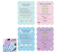 Soulchen 4 Pcs Mahjong Tile Mixer Shufflers for Mixing and Shuffling Tiles Plastic Mahjong Accessories Gifts for Lovers Games Decorative Printed Design (Rule Style)