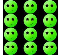 Soulchen 40mm Valentine's Day Table Tennis Balls Bulk St Patrick's Easter Games Balls Table Tennis Gifts Party Games Goodie Bag Pet Playmate(12 Pcs,Glow in The Dark Green,Stylish)