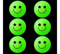 Soulchen 40mm Valentine's Day Table Tennis Balls Bulk St Patrick's Easter Games Balls Table Tennis Gifts Party Games Goodie Bag Pet Playmate(6 Pcs,Glow in The Dark Green,Smile Face)