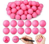 Soulchen 48 Pcs Pink Mini Volleyball Stress Ball 1.57" Foam Squeeze Stress Relief Sports Balls Emotion Toys for Breast Cancer Awareness Gift Team Award