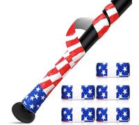 Soulchen 5 Packs Bat Grip Tape for Baseball Softball Cricket 1.5mm 39.37 Inches Precut Full Adhesive Professional Feel Bat Wrap for Handles Red White Blue American Flag Design