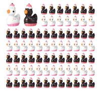 Soulchen 50 Pcs Mini Resin Cupcake Ducks Colorful Miniature Cupcake Ducks Figurines Small Figures Tiny Resin Accessories for Potted Plants Garden Landscape DIY Christmas Home Decoration