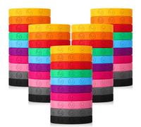 Soulchen 50 Pcs Smile Face Silicone Wristbands Bulk Colorful Rubber Bracelets Award Rubber Bracelet Prize Gift for Recognition Competition Graduation Education Activities Party Supplies