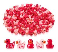 Soulchen 60 Pcs Breast Cancer Resin Mini Ducks Bulk Pink Ribbon Tiny Resin Ducks Accessories for Breast Cancer Awareness Month Gifts Party Favors Supplies Public Charity Activities DIY Decoration