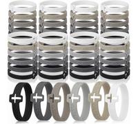 Soulchen 60 Pcs Jesus Love You Rubber Cross Bracelets, 6 Colors Rainbow Silicone Wristbands, Christian Religious Party Favors Vbs Gift for Trunk or Treat Bible Sunday School Church, about 7.95 x 0.47