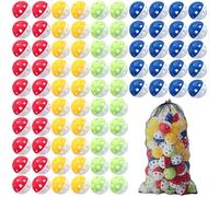 Soulchen 80 Pack Practice Golf Balls Limited Flight 42 mm/1.65 inch Golf Training Airflow Hollow Plastic Ball for Women Men Indoor Outdoor Driving Range Swing Practice Home, 3 Color Kit