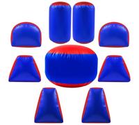 Soulchen 9 Pieces Inflatable Paintball Obstacles Air Bunker Set for Archery Tag Shooting Airsoft Archery Laser Tag Soft Foam Rifle, Water Gun (Blue)