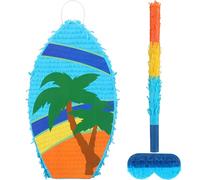 Soulchen Birthday Party Piñata Decorations Includes Eye Mask Stick Blindfold Confetti Birthday Party Camping Theme Favor Supplies(Surfboard Piñata)