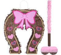 Soulchen Birthday Party Piñata Decorations Includes Eye Mask Stick Blindfold Confetti Birthday Party Camping Theme Favor Supplies (Horseshoe Bow)