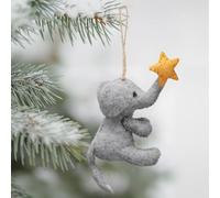 Soulchen Felt Elephant Ornament for Christmas Tree 3.94 Inches Elephant with Star Decorative Hanging Ornaments for Women Sisterhood Xmas Birthday Friendship Present Home Christmas Tree Decoration