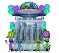 Soulchen Halloween UFO Aliens Trunk or Treat Car Decorations Kit for SUV Outdoor Indoor Decor Planets, House Archway Garage Lawn Balloons, Streamer Tinsels Strips, Home, Outdoor