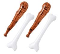Soulchen Set of 2 Inflatable Caveman Jumbo Bone with Stick Prop 35 Inch Bone and Brown Inflatable Caveman Baseball Bat for Halloween Costume Accessories Cosplay Birthday Decor